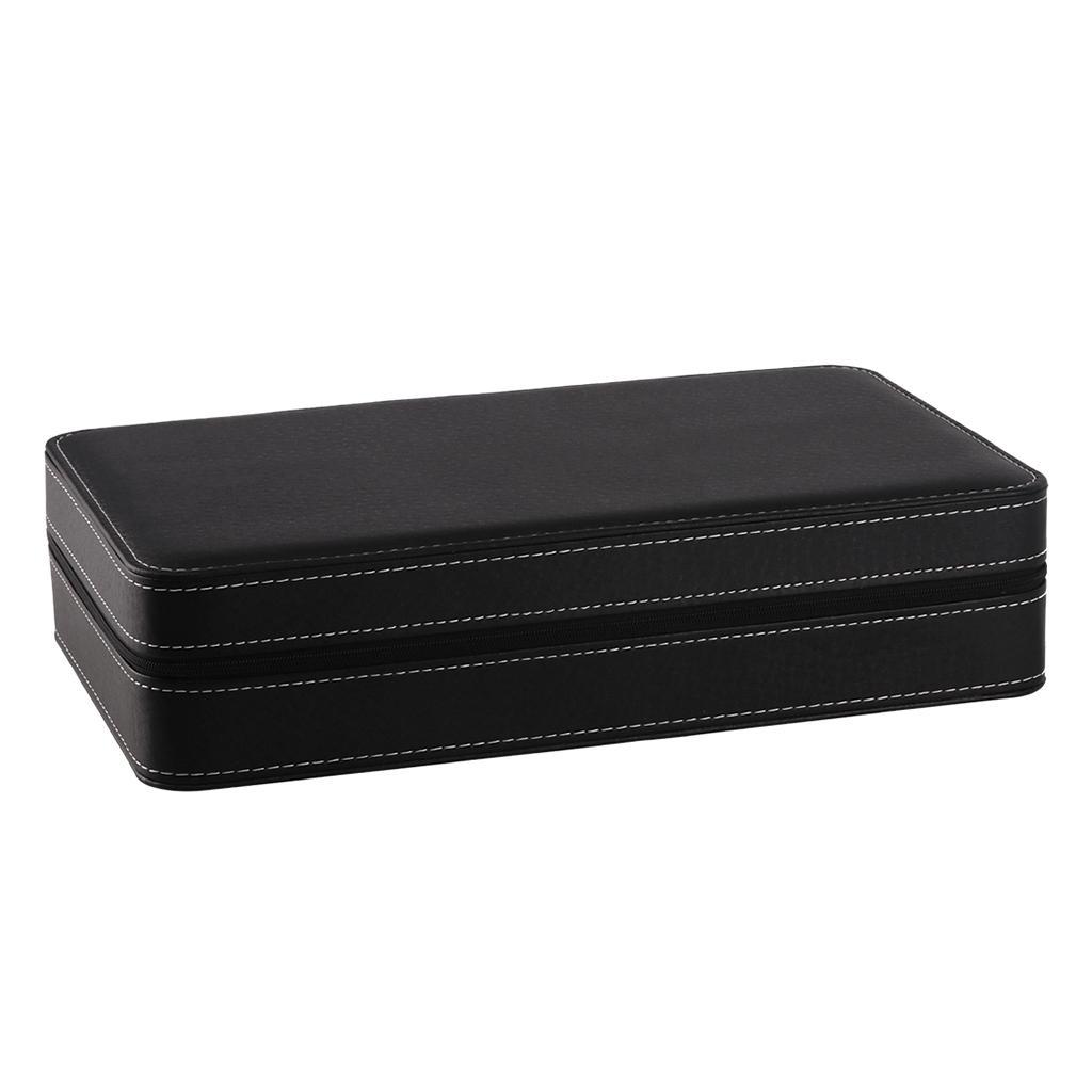 PU Leather Velvet Jewellery Box Tie Clip Brooch Pin Storage Case Holder