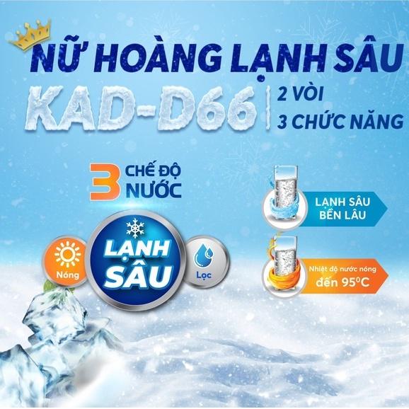 [TẶNG BỘ LÕI] Máy lọc nước nóng lạnh 11 lõi chính hãng Karofi KAD-D66, màng RO Mỹ, Bảo hành 36 tháng