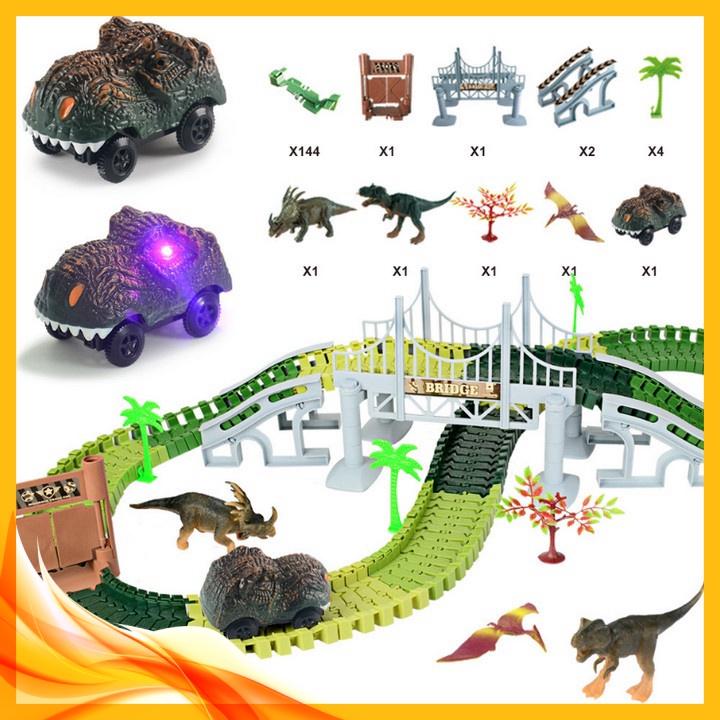 Đoàn xe Thám Hiểm Khủng Long 144pcs TRACK TO DINOSAUR ️