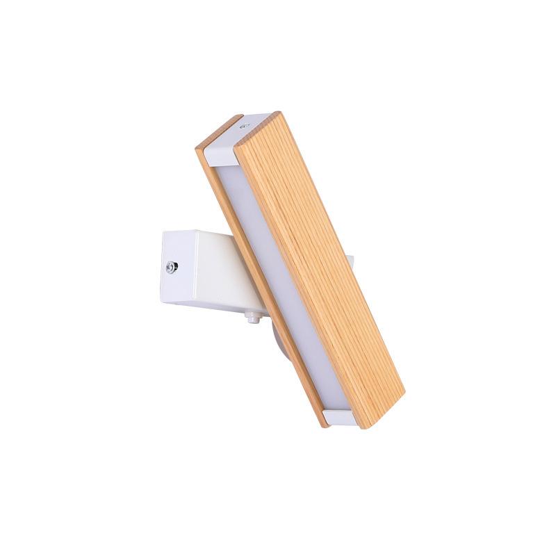 Ưu đãi đặc biệt đèn tường gỗ chắc chắn LED tối giản hiện đại Bắc Âu sáng tạo đèn ngủ phòng khách phòng ngủ lối đi khách sạn xoay đèn gỗ