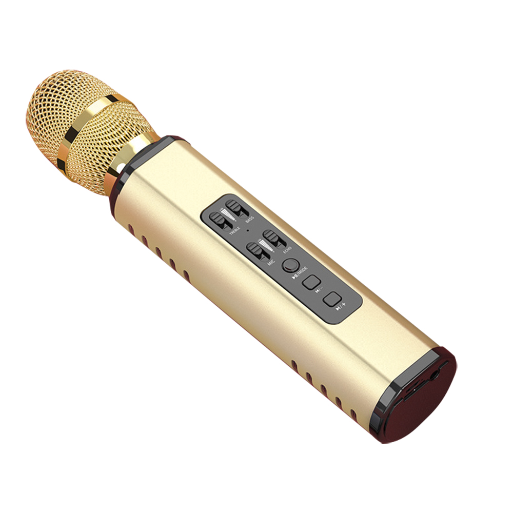 Micro bluetooth hát karaoke không dây nghe nhạc cực hay, âm bass đỉnh, mic bắt giọng cực tốt, có hỗ trợ thẻ TF, Jack 3.5 PKCB PF14 - Hàng chính hãng