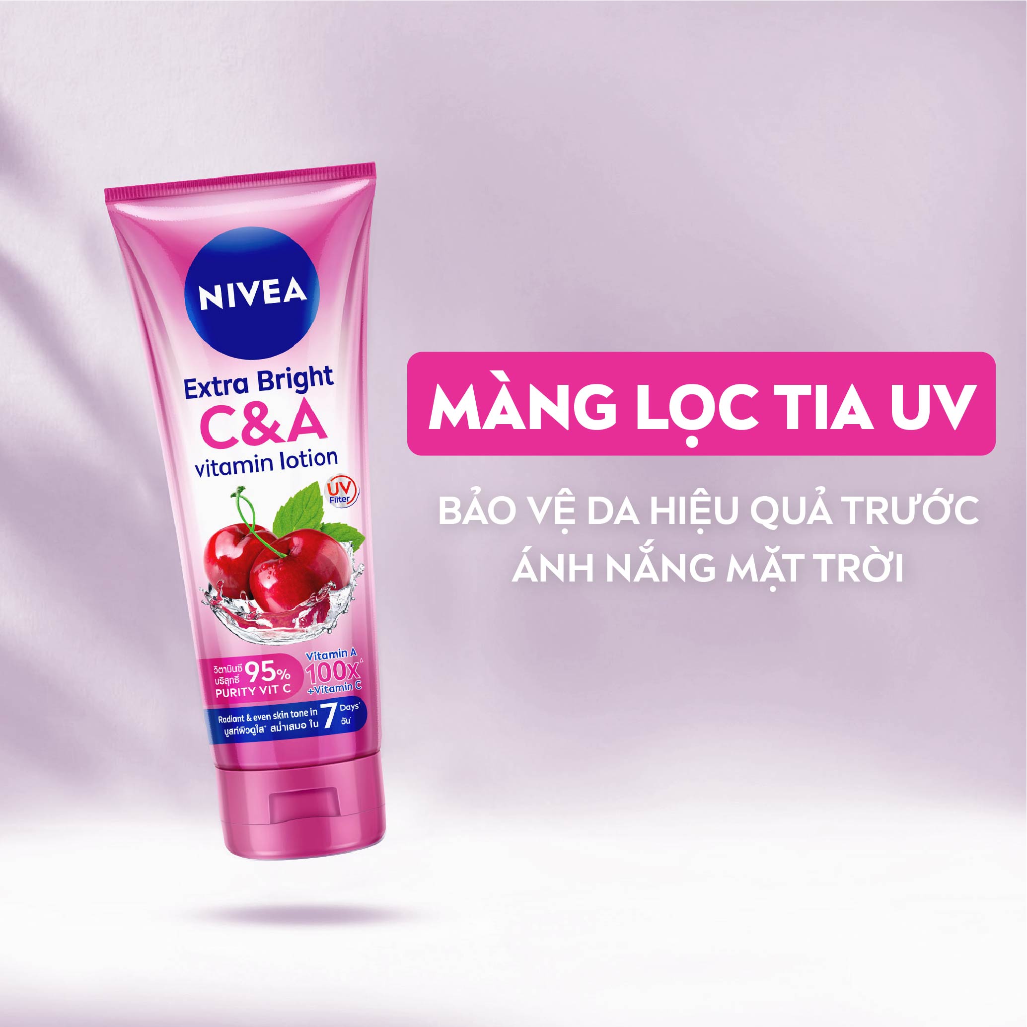 Bộ 2 Sữa Dưỡng Thể NIVEA Extra Bright Vitamin C&amp;E C&amp;A Dưỡng Trắng Da Đều Màu Da Mịn Da (170 ml) - 99189+99191