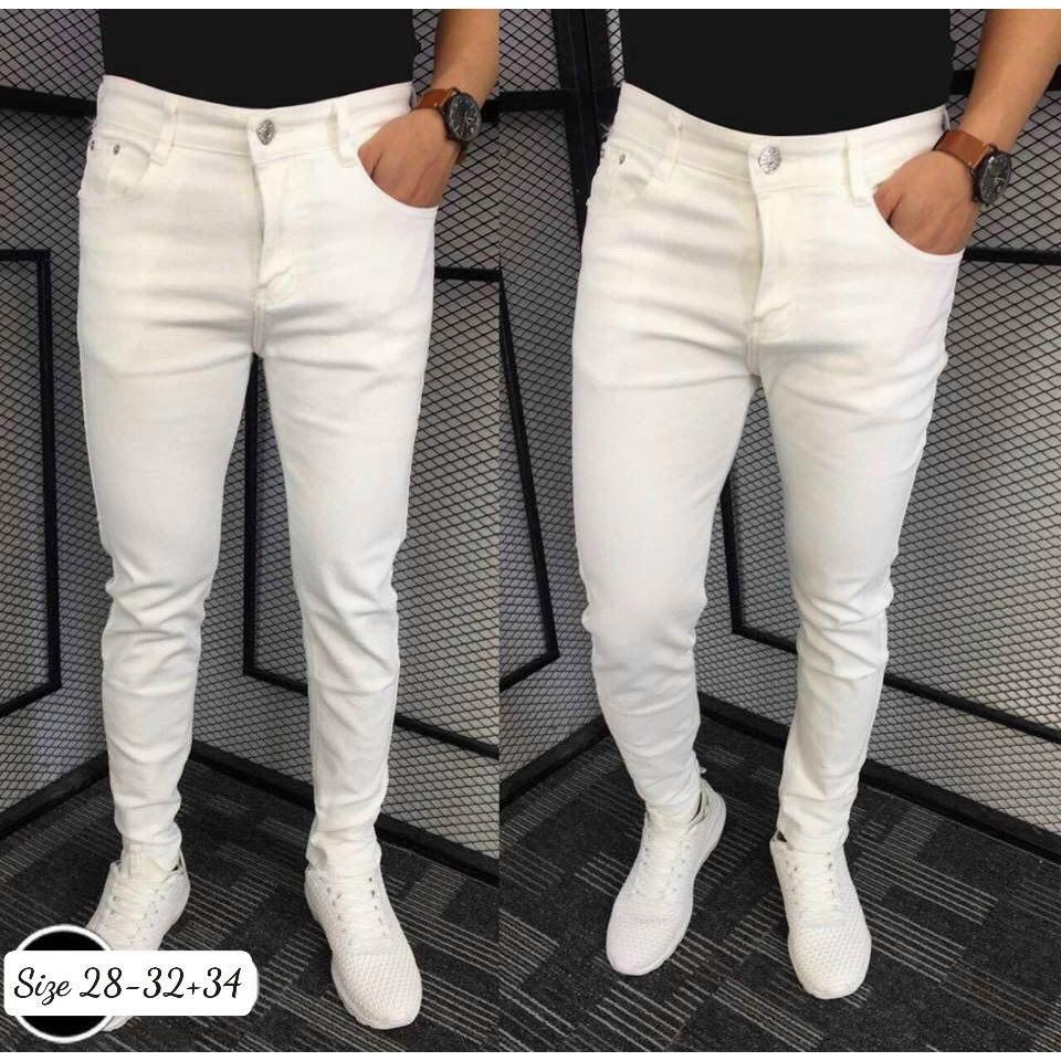 QUẦN JEAN TRẮNG BASIC FORM SKINNY FIT CHÂN MR SMILE 99 SHOP