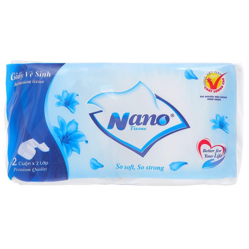 GIẤY VỆ SINH NANO CÓ LÕI 2 CUỘN LỐC 5CUỘN