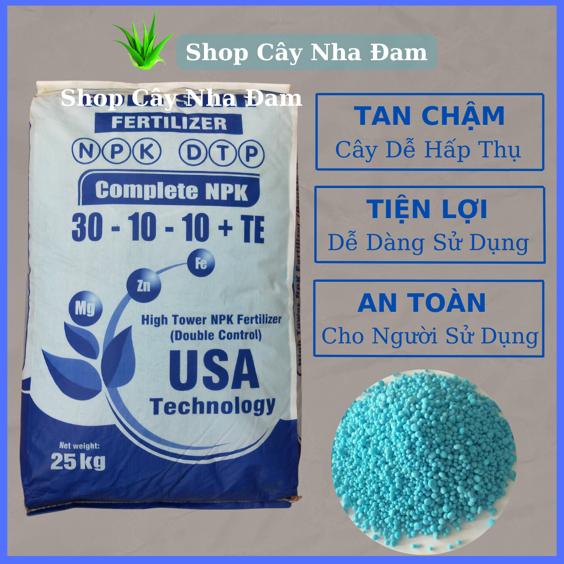 Phân NPK 30 10 10 + TE USA Cao Cấp  Chuyên Rau Màu, Hoa Cây Cảnh