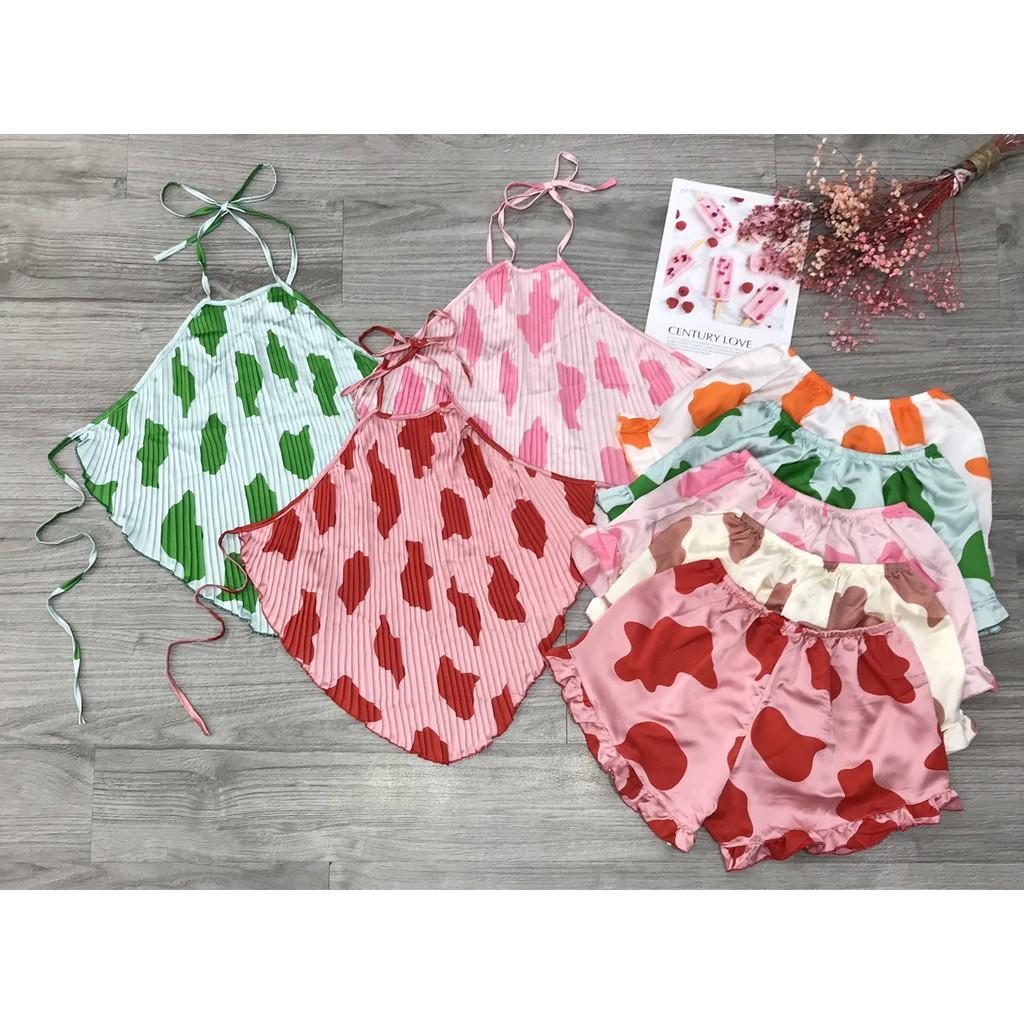 Đồ ngủ sexy, yếm ngủ bò sữa chất Satin mềm đẹp mặc ngủ thoải mái gợi cảm freesize