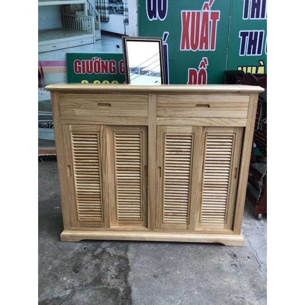Tủ Đựng Giày Dép Thông Minh Cửa Lùa 4 Cánh Gỗ Thông 100%