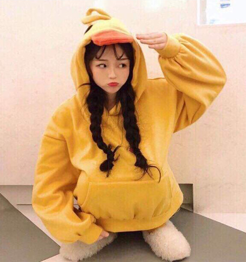 Áo hoodie mỏ vịt siêu dễ thương