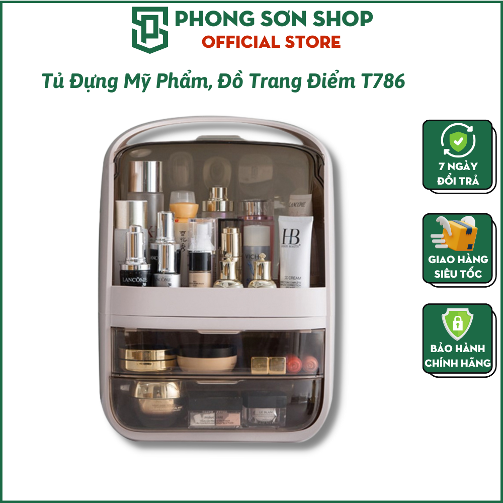 Tủ đựng mỹ phẩm và trang sức Moves T786, quai xách tiện lợi - giao màu ngẫu nhiên