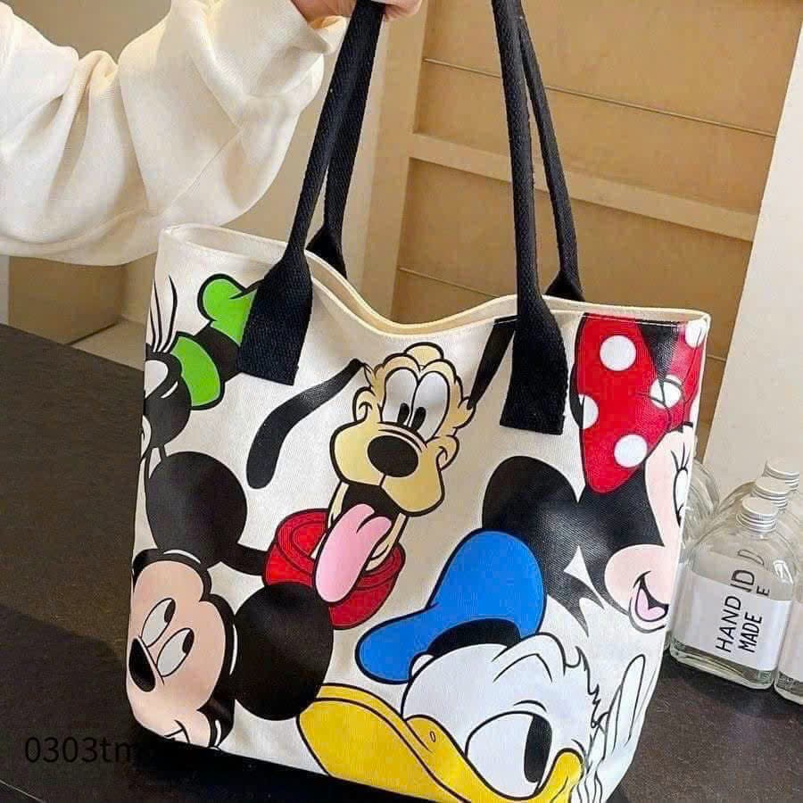 Túi Đeo Vai Hoạt Hình Mickey Thời Trang Đa Năng Dung Tích Lớn - Túi Tote Nữ Lớp Học Sinh Mới - HÀNG CHÍNH HÃNG MINIIN