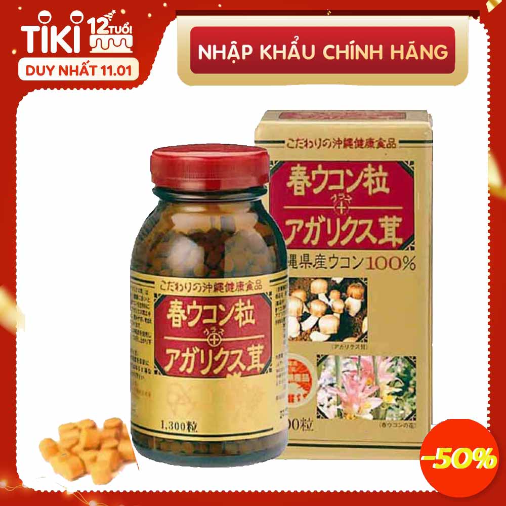 Thực Phẩm Chức Năng Nghệ Mùa Xuân Và Nấm Agaricus Kanehide Bio (1300 viên)