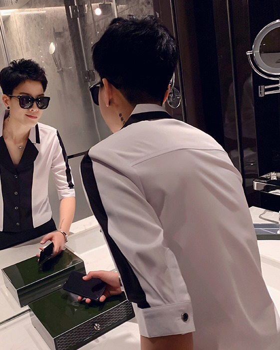 Áo sơ mi, áo sơ mi nam phối màu tay lỡ thời trang phong cách ,hàng thiết kế cao cấp N12