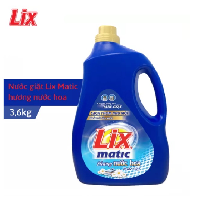 Combo 2 chai Nước giặt Lix Matic hương nước hoa 3.6Kg NGM40 - chuyên dụng cho giặt máy