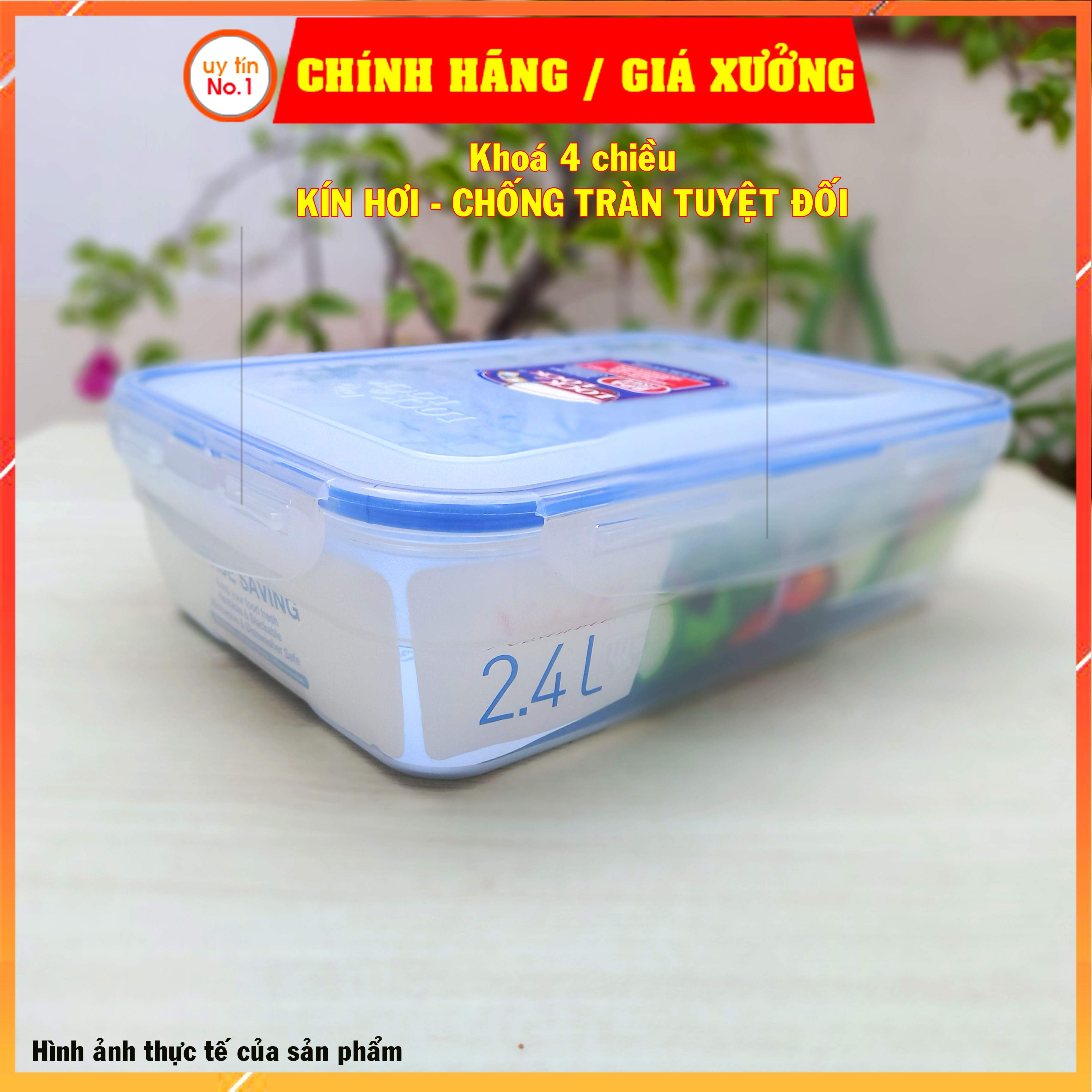 Hộp nhựa đựng thực phẩm Lock&amp;Lock chính hãng HPL341 2400ml