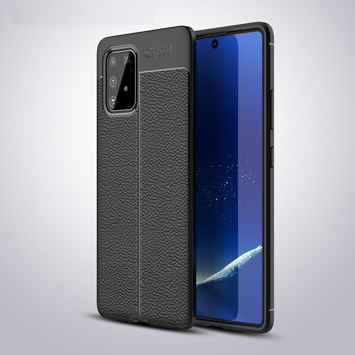 Ốp lưng silicon dẻo giả da Auto Focus cao cấp dành cho Samsung Galaxy A91 - Hàng chính hãng