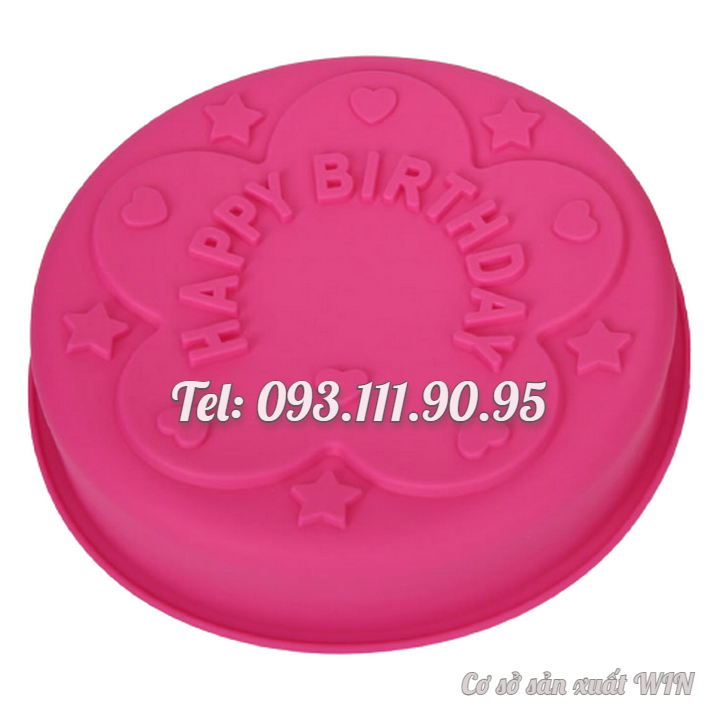 Khuôn silicon làm đế bánh, rau câu Happy Birthday - Loại 28 cm – Mã số 1012