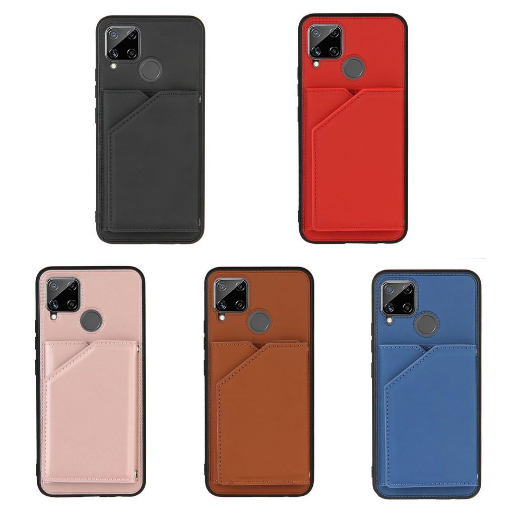 Ốp lưng điện thoại dạng ví da có ngăn đựng thẻ cho OPPO A7 A5S A12 Realme C15 C11 C3 Realme 7 7i 6 6i 5 5s