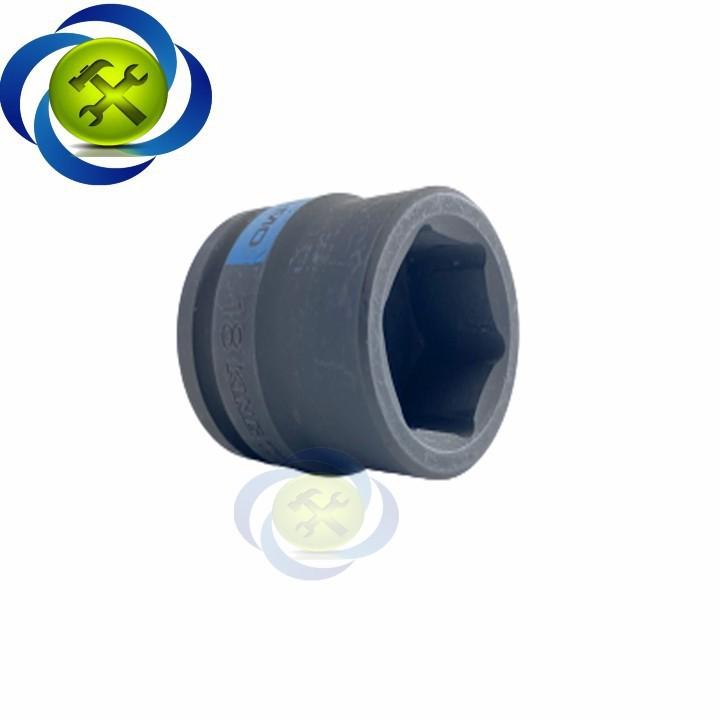 Tuýp 18mm loại 1/2 Kingtony 453518M ngắn 6 cạnh màu đen
