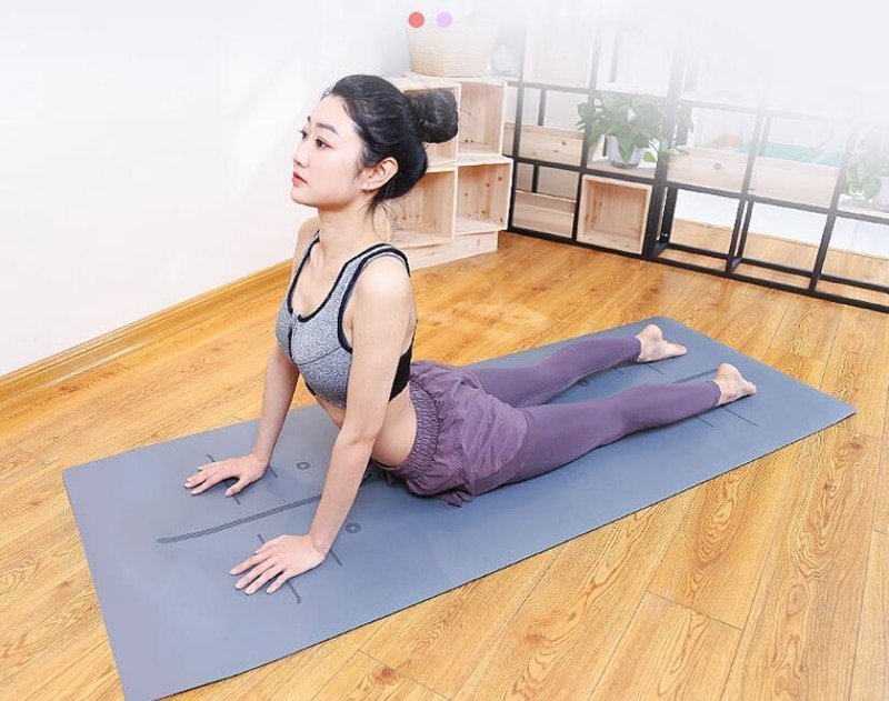Thảm Tập Yoga Định Tuyến 5mm Cao Su PU Cao Cấp + Túi Đựng + Dây Buộc