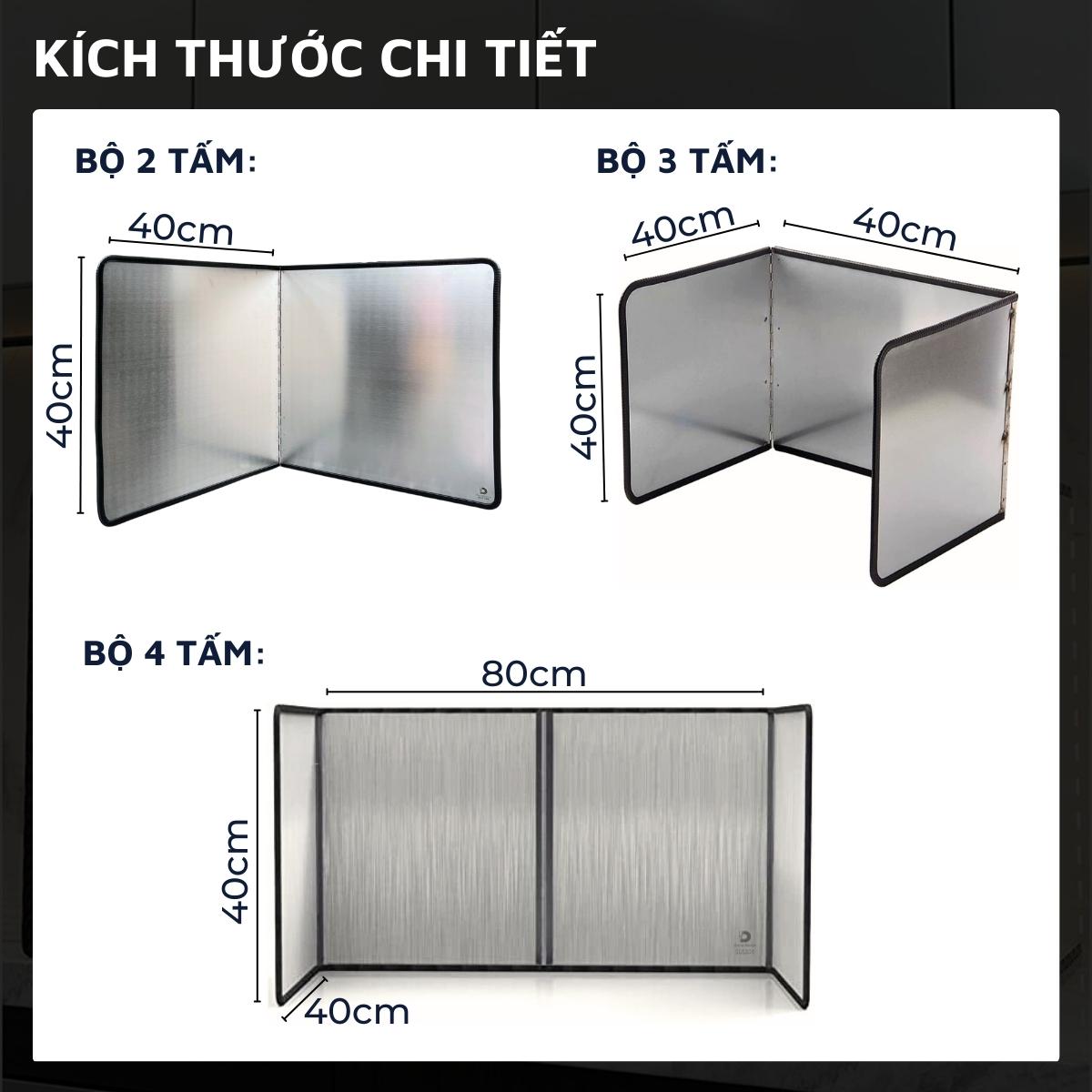 Tấm chắn dầu mỡ, nước bắn trong nhà bếp Dandihome inox 304 cao cấp