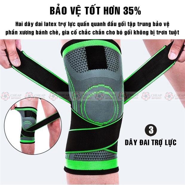 Bó Gối Thể Thao Bảo Vệ Đầu Gối Chơi Đá Bóng Bóng Rổ Bóng Chuyền Băng Đầu Gối Tập Gym Chạy Bộ Tennis Cầu Lông Đạp Xe Yoga - BG04/Black (Có dây)