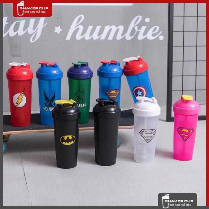 Bình lắc tập gym bình thể thao shake bottle Super Hero