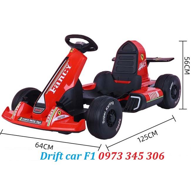 Ô tô điện trẻ em BABY - KID Kiểu dángThể Thao Drift Car F1 Cao cấp siêu ngầu 2 động cơ lớn ắc quy 12v (Đỏ-Vàng-Trắng)