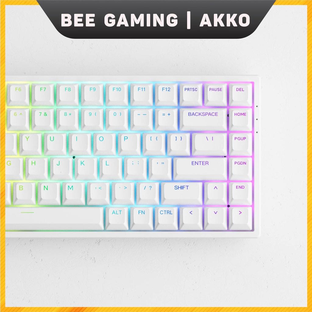 Bàn phím cơ chính hãng  AKKO 3084 v2 RGB – Black / White (Foam tiêu âm / Hotswap / AKKO CS Jelly switch