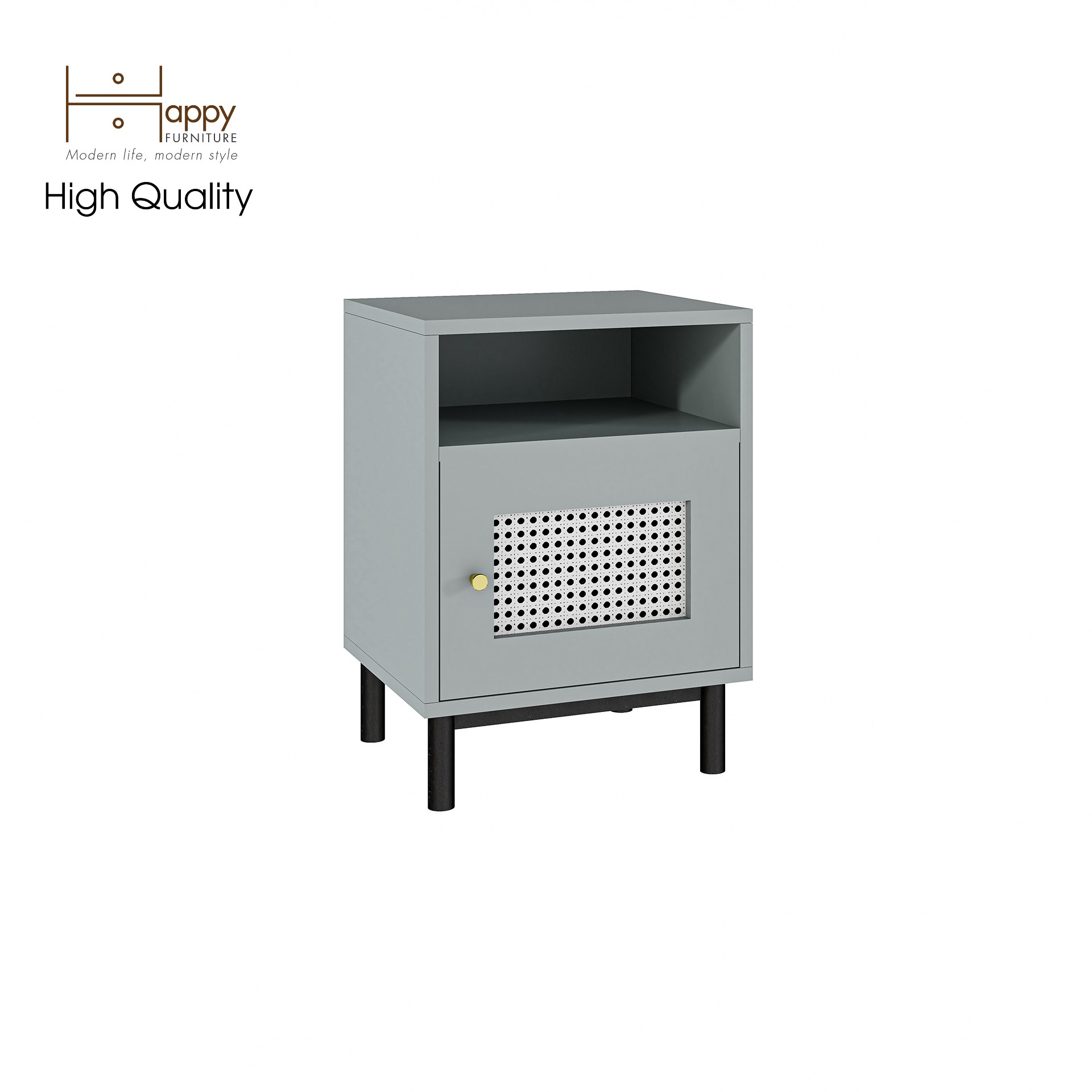 [Happy Home Furniture] ROTAN, Táp đầu giường 1 cửa mở - chân sắt , 42cm x 37cm x 58cm ( DxRxC), TCM_135