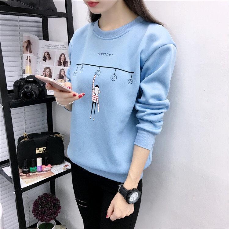 Áo sweater Mềm Tay Dài In Họa Tiết Dễ Thương Thoải Mái Cho Nữ LZD1286