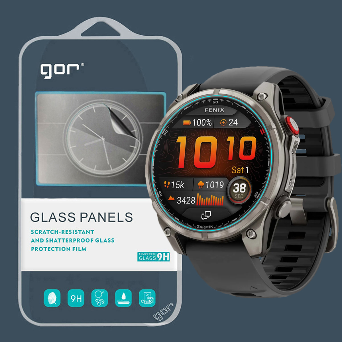Dán Cường Lực GOR cho Garmin Fenix 8 Pro Amoled / Garmin Fenix 8 Pro MicroLED Size 47mm / 51mm - Hàng Chính Hãng