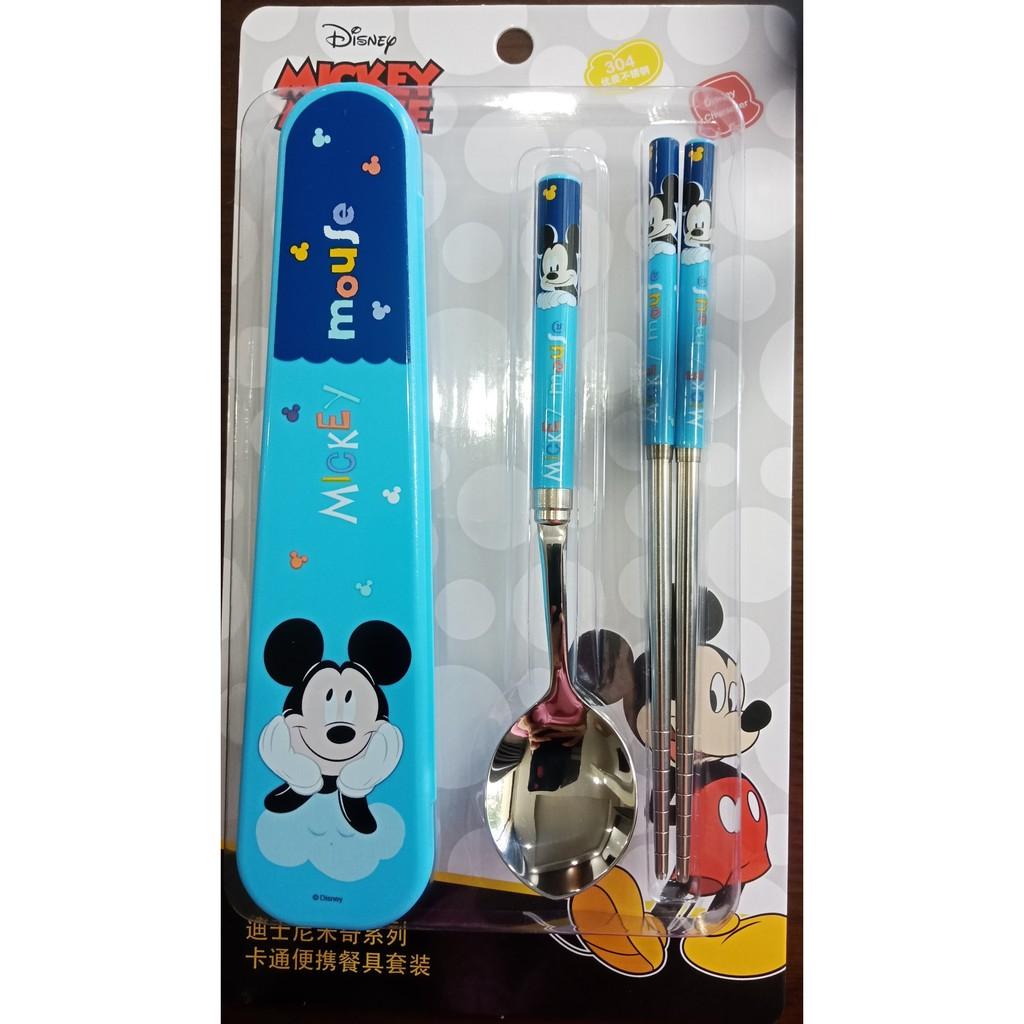 Bộ muỗng đũa inox in hình - Disney Kèm hộp đựng cho bé