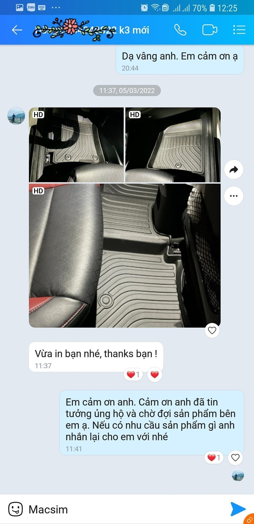 Hàng loại 2 Thảm lót sàn xe ô tô KIA CERATO chất liệu TPE thương hiệu Macsim màu đen