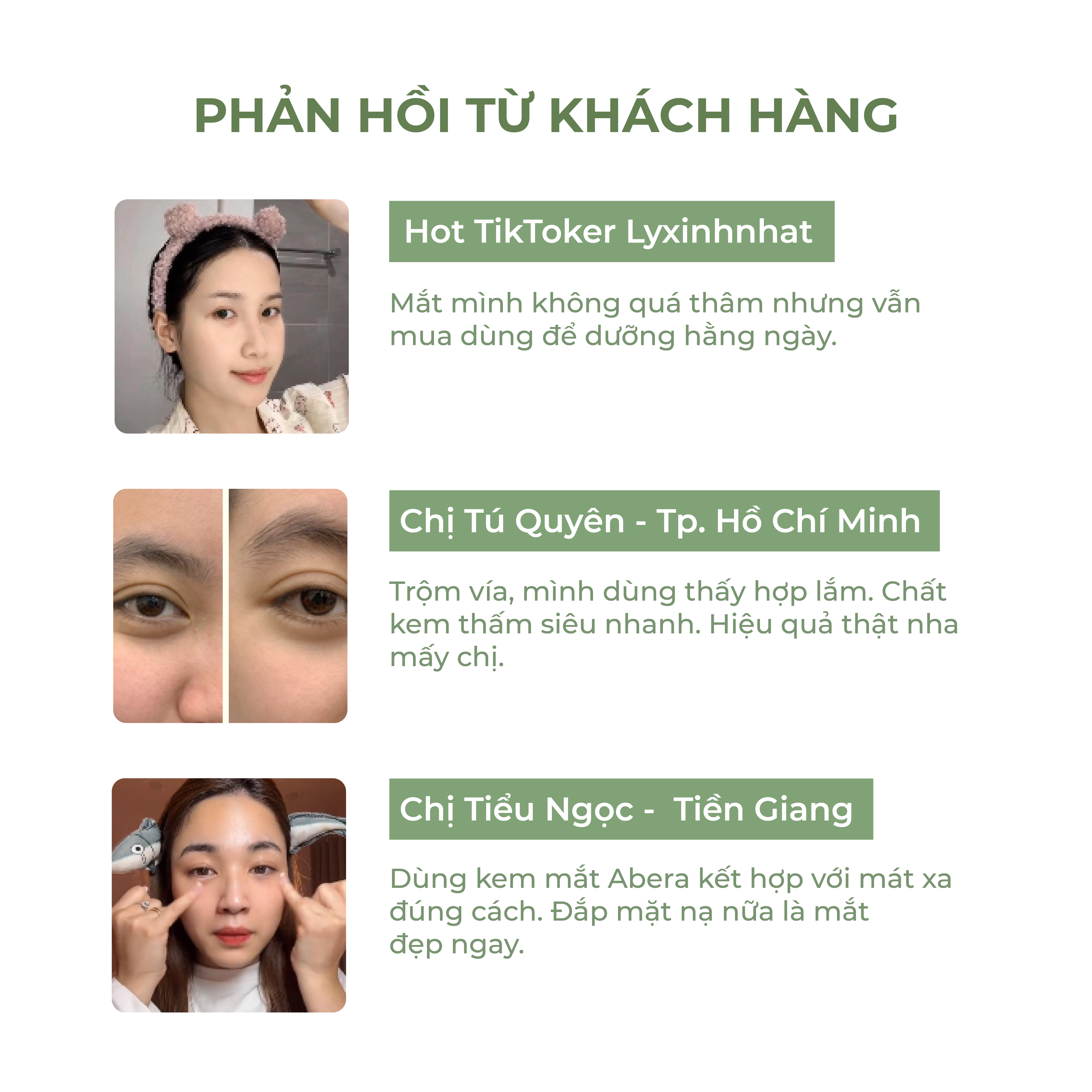 [COMBO 3] Kem Mắt Abera 15ml - Giúp Giảm Thâm Mắt, Bọng mắt, Nếp Nhăn, Làm Trắng Sáng Da Vùng Mắt