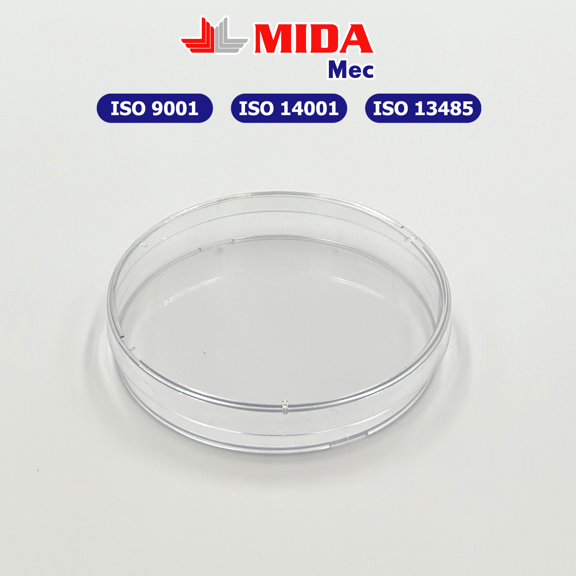 Đĩa Petri nhựa MidaMec 9015 đã tiệt trùng đóng gói 20 cái/bao