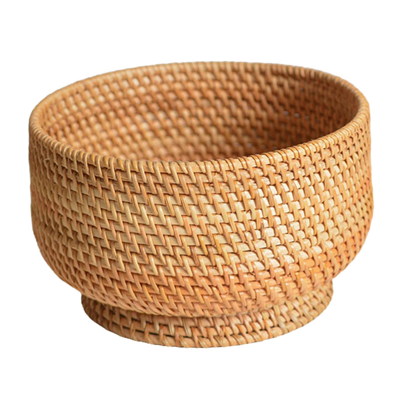 Straw Fruit Basket Rattan Storage Basket Fruit Basket for Restaurant Shelves