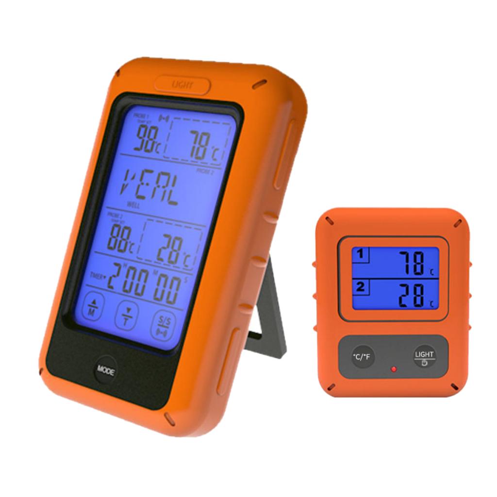 Wireless Remote Digital Food Meat Thermometer Instant Read with Dual Probe for Grill BBQ