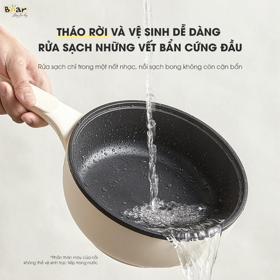 Bếp điện đa năng Bear SB-BD02N - Đi kèm 2 nồi, Điều chỉnh nhiệt độ độc lập - Bản Tiếng Anh - Hàng chính hãng