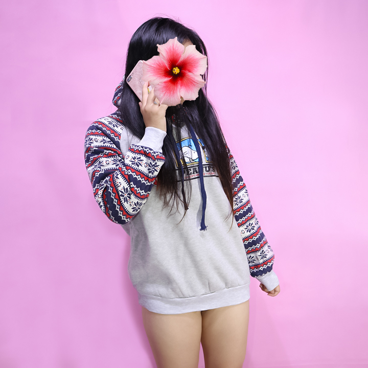 Áo thun hoodie thổ cẩm peanuts Mã: AX2792 - XÁM NHẠT