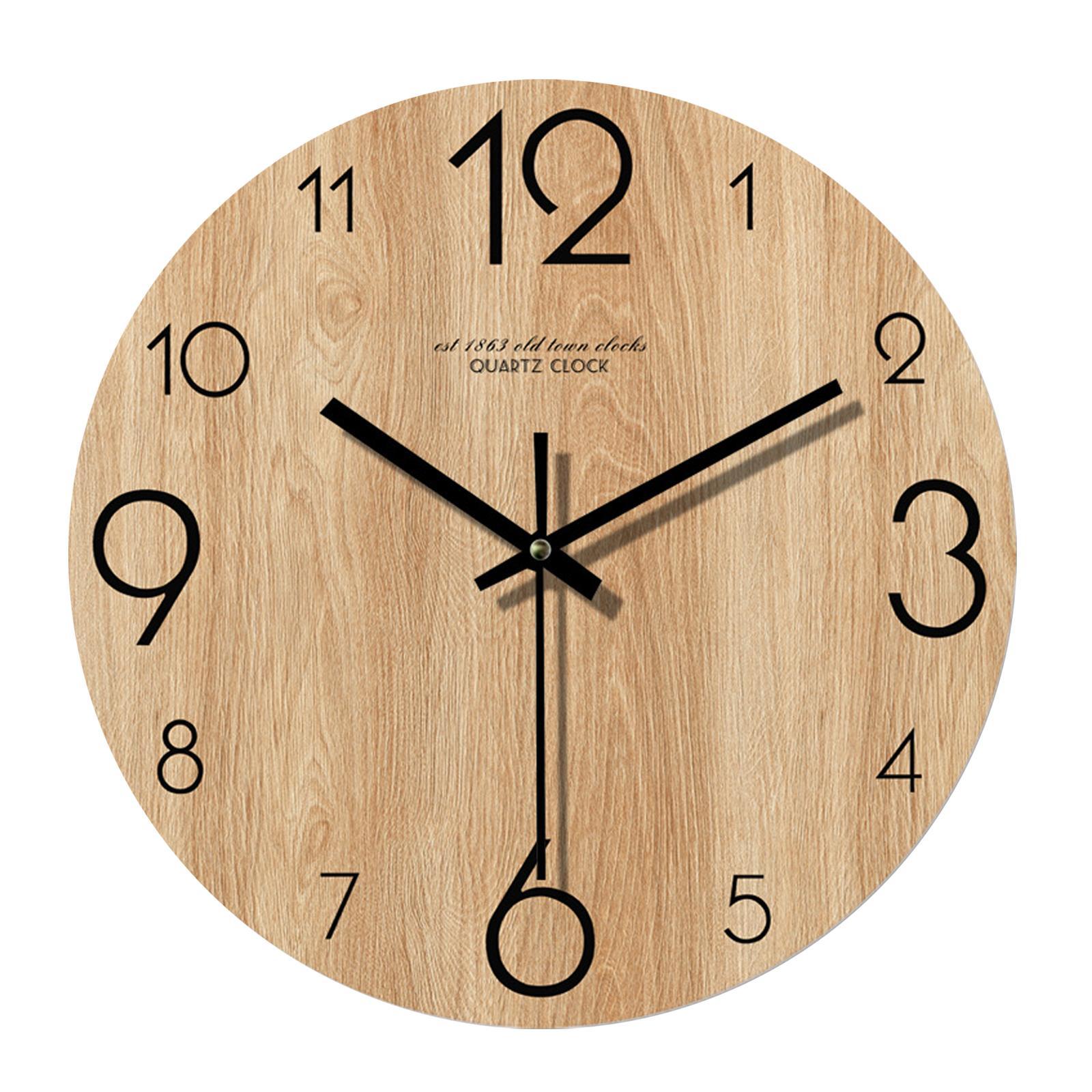 Wall Clock 12inch Fashion Non Ticking Clock for Bedroom Living Room Home