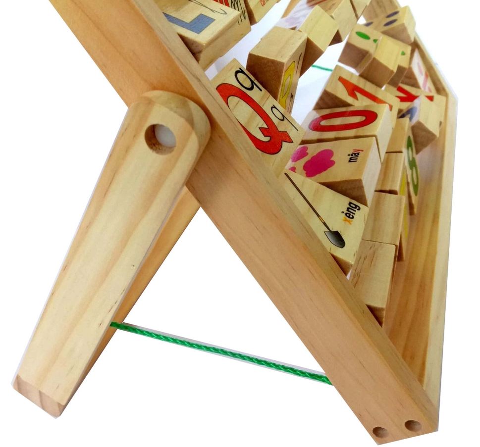 Đồ chơi bảng chữ cái, chữ số xoay bằng gỗ giúp trẻ phát triển tí tuệ