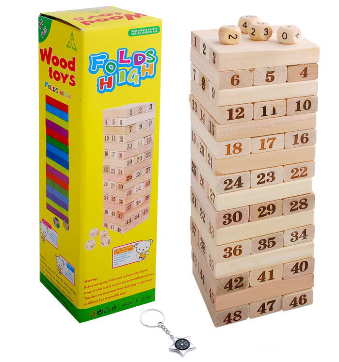 Rút Gỗ Rèn Tư Duy Nhiều Chủ Đề - Con Vật, Màu, Số -TẶNG Móc Khóa La Bàn Sao Biển Bibotoys
