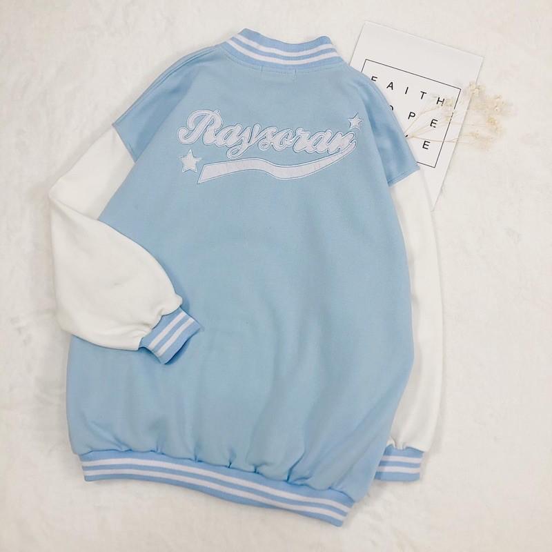 Áo Khoác Bomber Jemcloset FACE & Rayson Tay Dài Form Rộng Ulzzang
