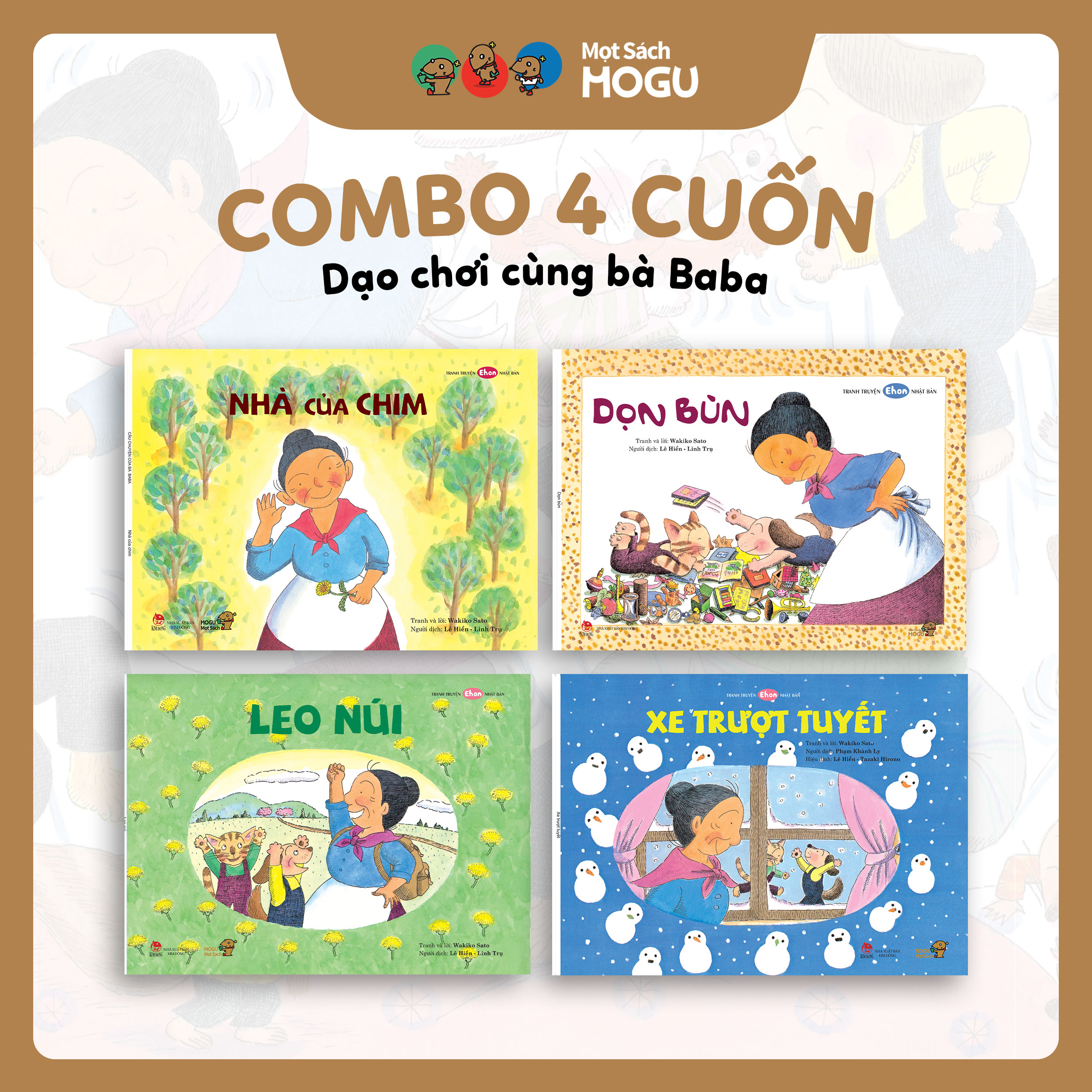 Truyện Ehon bé 3-4-5 tuổi - Bộ 4 cuốn Dạo chơi cùng bà Baba