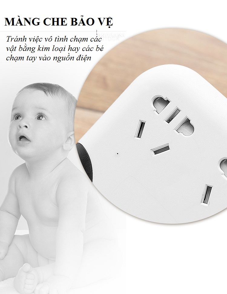 Ổ Cắm Đa Năng Có Cổng USB Tích Hợp Đèn Led Diều Chỉnh Độ Sáng