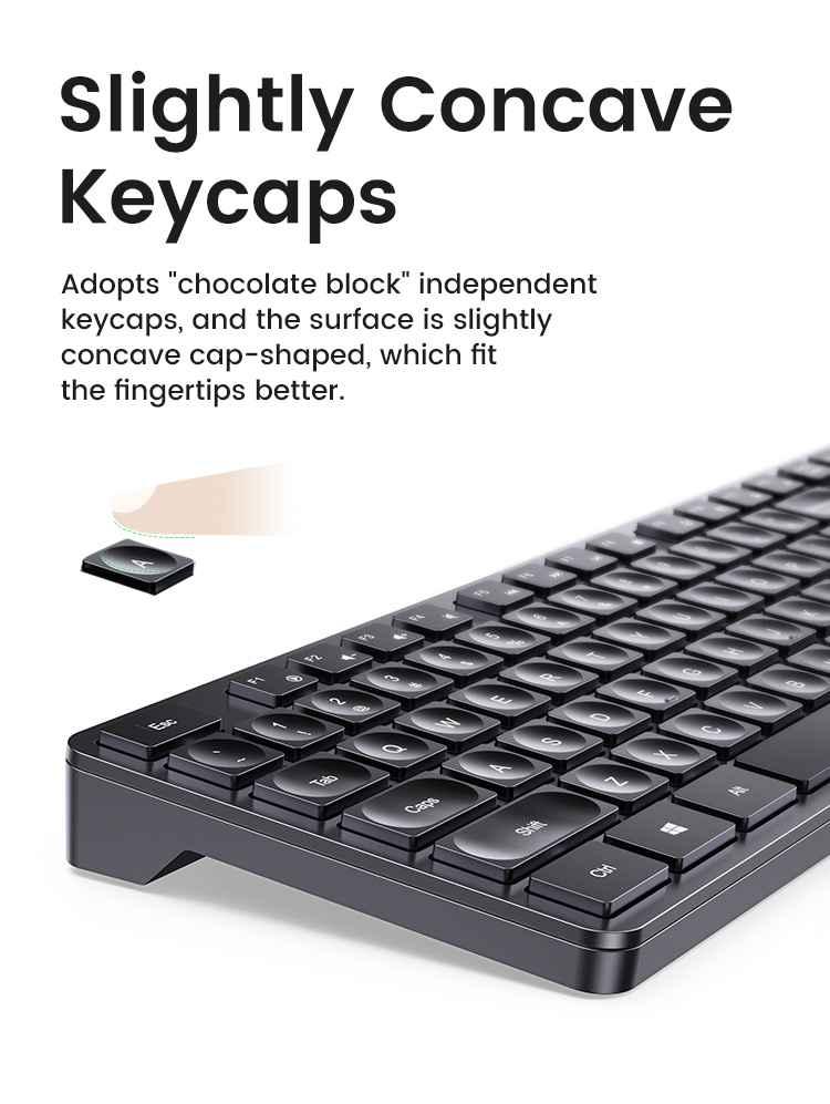 Ugreen UG90250KU004TK 2.4 GHz full size 104 có phím FN bàn phím không dây 10 triệu lần bấm wireless Keyboard cho win macos android màu đen - HÀNG CHÍNH HÃNG