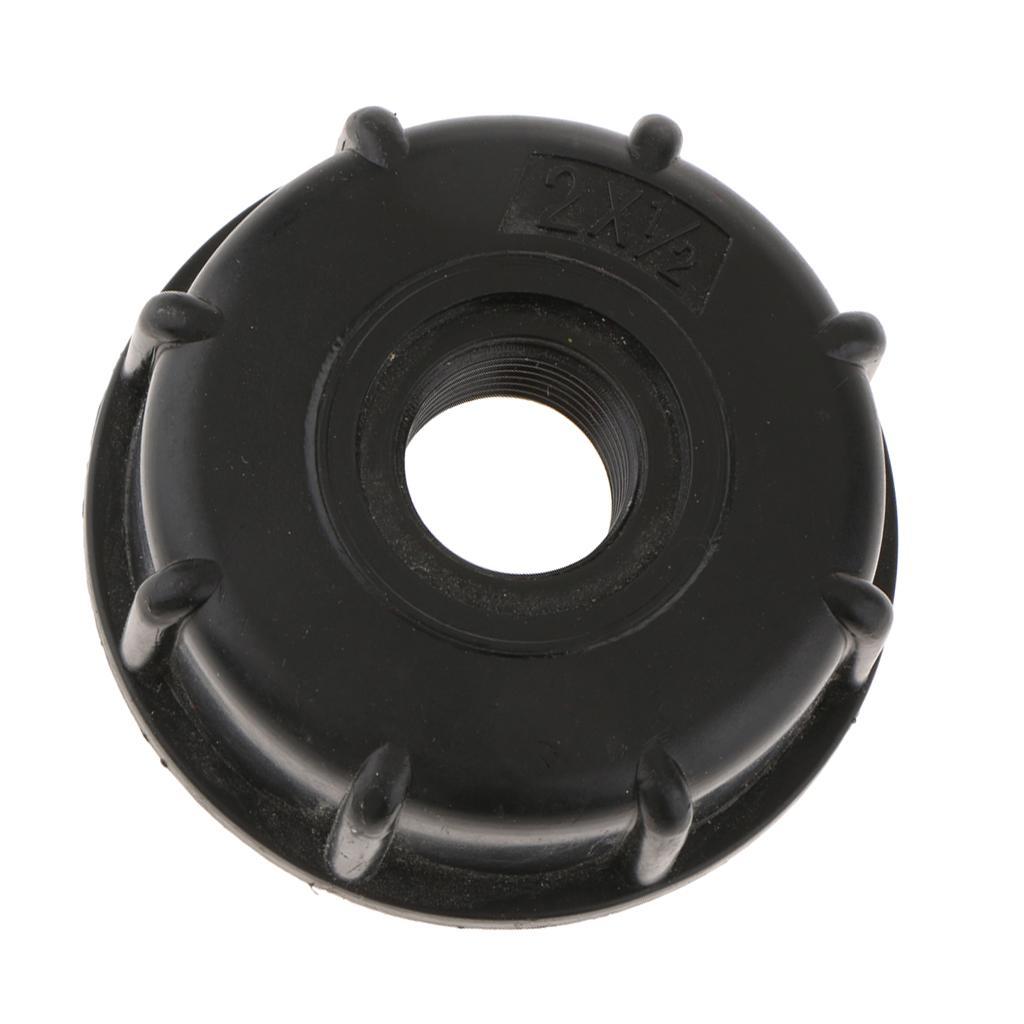 1000L IBC Water Tote Tank Adapter Hose Cap 60mm Coarse Thread Outlet, 1/2inch+1inch=2PCS