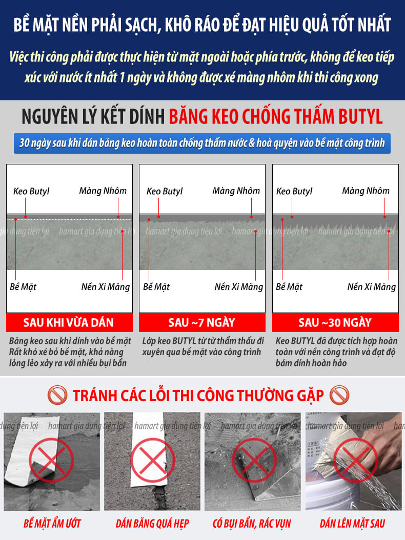 Băng Keo Chống Thấm Nước Butyl Dán Mái Tôn Chống Dột Vá Đường Ống Tường Sửa Chữa Nhà Cửa Siêu Dính