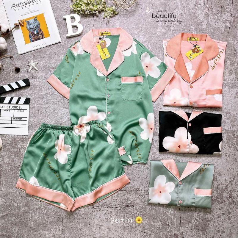 Bộ Satin Hoa đùi,tnqd và tdqd size