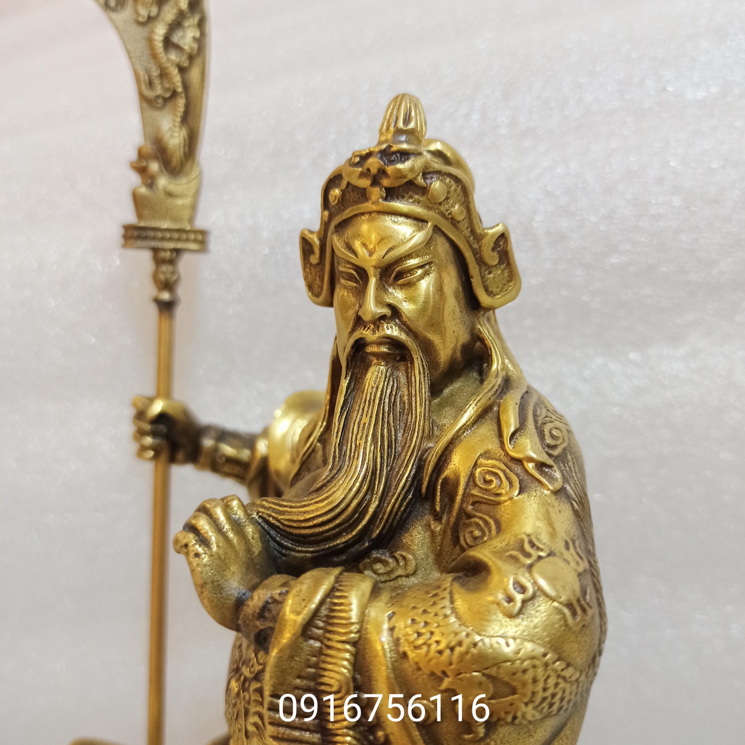 Tượng Quan Công bằng Đồng, Quan Vân Trường Bằng đồng vàng, Tượng Quan Công Xách Đao, Tượng Đồng Phong Thủy